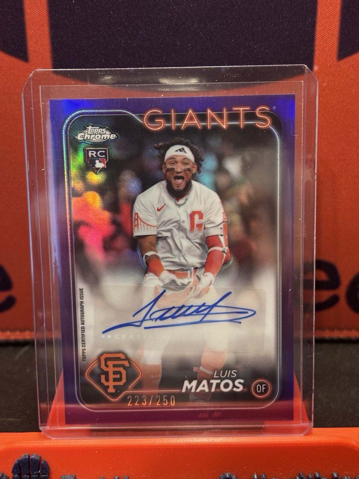 2024 Topps Chrome Update Luis Matos Rookie True Purple Auto /250 Giants
