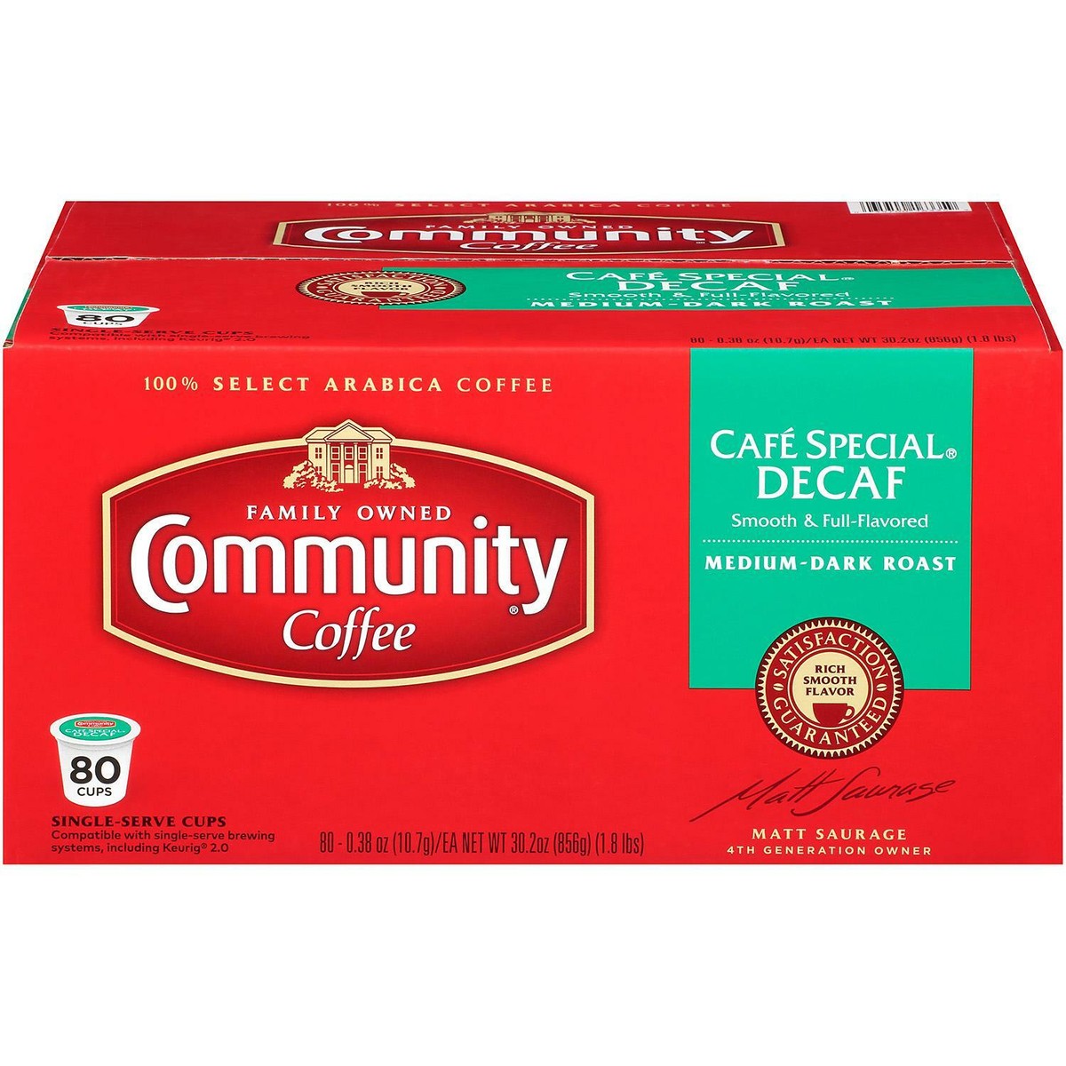 Community Coffee Cafe Special DECAF Coffee 80 to 320 Keurig K cups FREE  SHIPPING