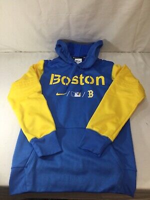 boston red sox yellow and blue sweatshirt