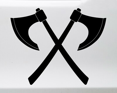 Crossed Viking Axes Vinyl Decal | Skeggox Battle Hafted English Long Axe Sticker