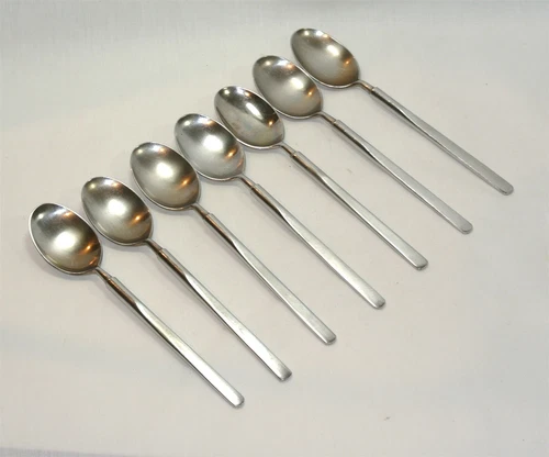 SCC Towle STEREO Teaspoons Set of 7 Stainless Flatware Spoon