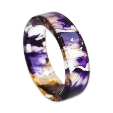 Iris Resin Ring, Nature Inspired Ring with Real Purple Iris Petals Inside