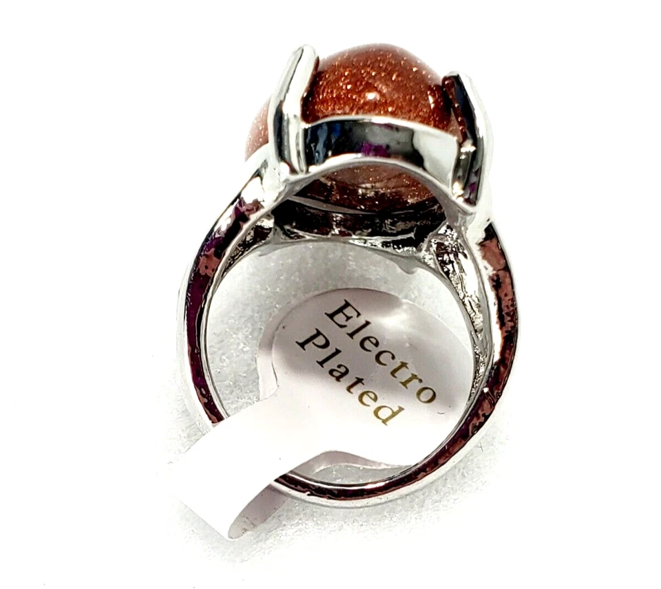 Anillo de moda semiprecioso Sun Sitara electrochapado para mujer talla US 6 oblongo Foto 4 de 4