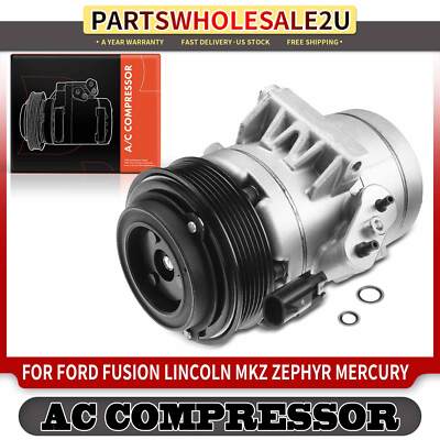 A/C Compressor w/ 6-Groove Pulley for Lincoln MKZ Ford Fusion Mercury 8E5Z19703A