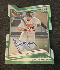 2022 Elite Extra Edition Jacob Melton Green Holo Die Cut Rookie AUTO #21/31