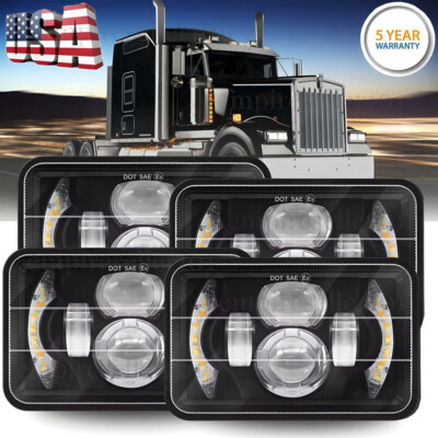 4X DOT 4x6'' LED Headlights for Kenworth T800 T400 T600 W900B Classic 120/132 HK