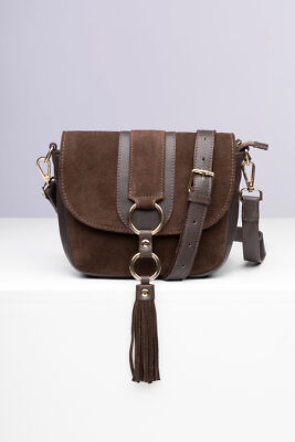 OSALADI Women's Vintage Waxed Genuine Leather Tote Shoulder Bag - Light Brown