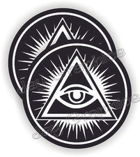 Pair - Eye of Providence Hard Hat Sticker Decal