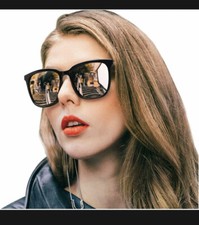 SIPHEW Womens Mirrored Sunglasses Polarized-Fashion Oversized Eyewear with UV400