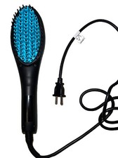 Silky Straight Ceramic Hair Straightening Brush- Blue