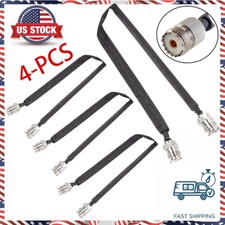 4x Door/Window Pass Through Flat Coaxial Cable SO239 UHF F to UHF F 40cm