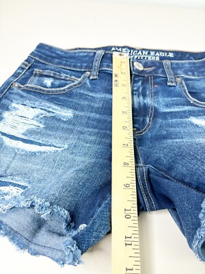 American Eagle Sz 8 (Actual 28x3) Stretch Midi Distressed Raw Hem
