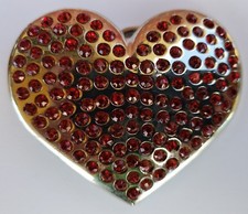 NEW WOMEN HEART RHINESTONES RED LOVE SWEET BELT BUCKLE