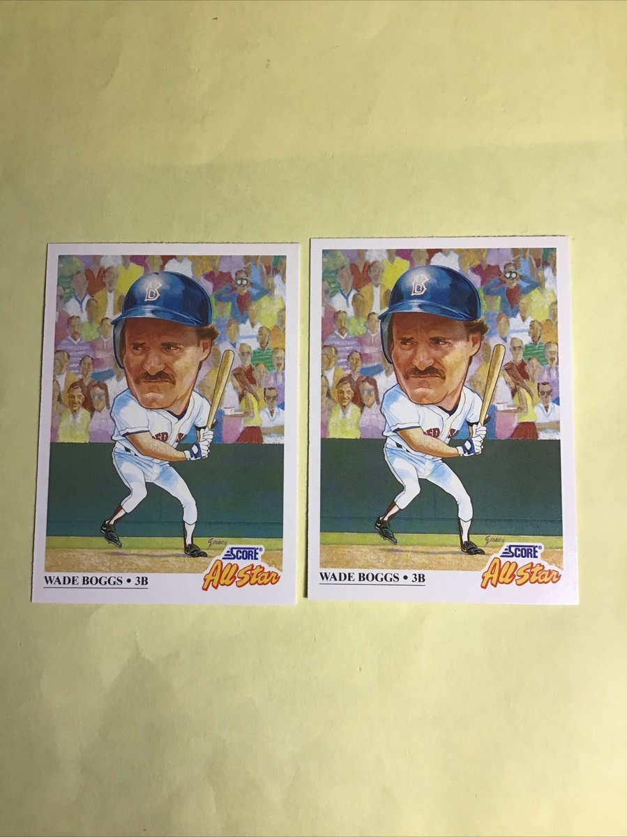 1990 Score Baseball #393 Wade Boggs ALL STAR- 2 CARDS LOT - NM