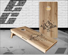 Beach And Mountains Wood Cornhole Boards Bean Bag Toss Game