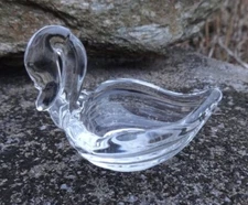 Clear, Heisey Glass SWAN Open Salt Dip, Cellar, Dish!