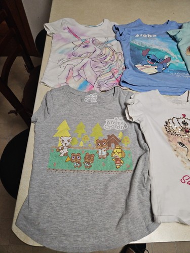 Girls Shirt Lot 6 Shirts Size Girls XS (4-5) Disney Lol Unicorn Animal Crossing - Picture 5 of 5