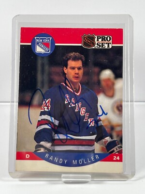 SIGNED 1990-91 Pro Set - #202 Randy Moller AUTOGRAPH AUTO