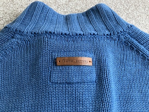 Camel Active Rare Sweater Jumper Blue 4 Button Neck 334063 2XL XXL New With Tags - Picture 14 of 21