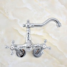 Chrome Brass Bathroom Kitchen Swivel Faucet Mixer Tap Adjusts From 3 3/8" sqg207