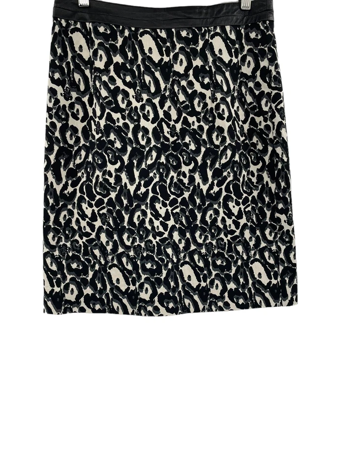 Falda lápiz Milly estampado animal ribete cuero cordero talla 6 Foto 2 de 4