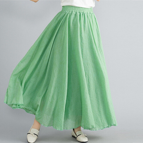 Women Long Swing Skirt A Line Elastic Waist Dancing Beach Casual Ethnic Summer - Bild 14 von 34