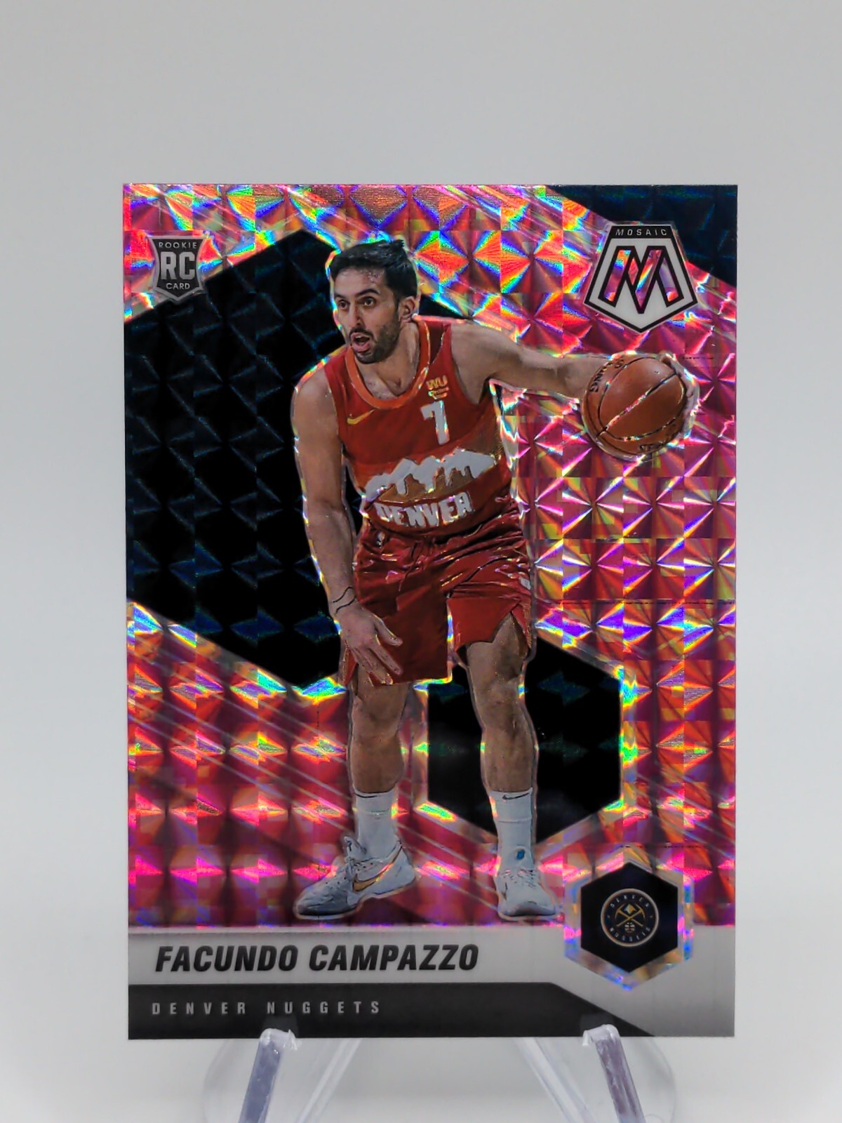 2020-21 Mosaic Basketball Facundo Campazzo PINK Camo ROOKIE #237 Panini Nuggets