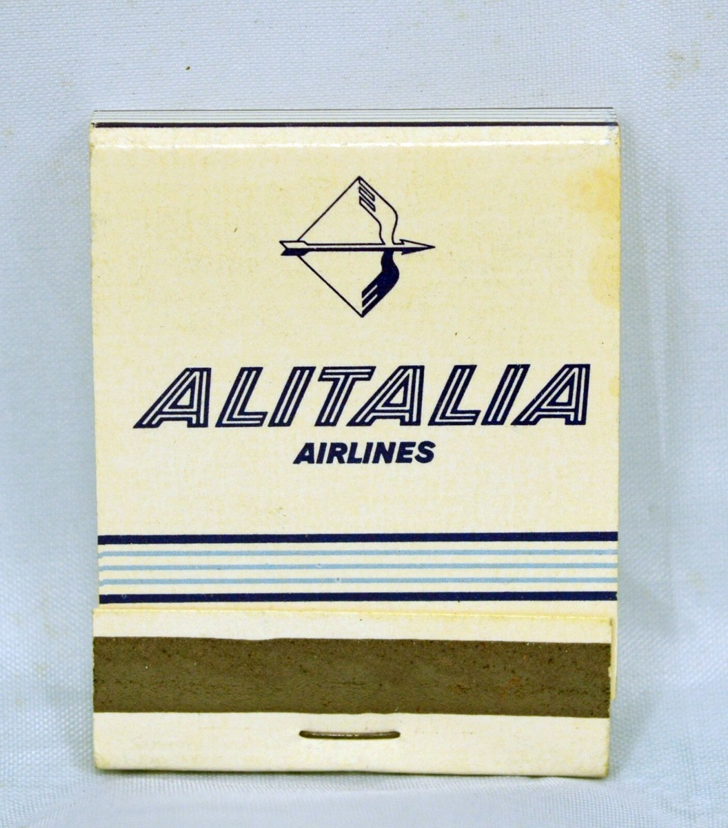 Vintage Alitalia Airline Matchbook Full 20 Matches Front Strike
