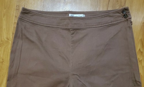 Coldwater Creek Womens Sz 8 Khaki Chino Pants wSide Zip Relaxes Leg 29X31 Brown - Picture 3 of 7