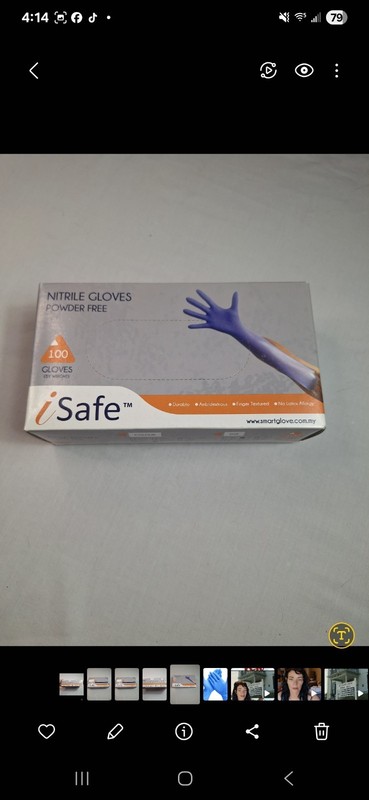 iSafe 3.5 mil Nitrile Powder-Free - medium - Blue Disposable Gloves (100 Pcs)