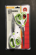 Red Shed 5 Pack of Scissors Variety of Sizes Green/White NEW