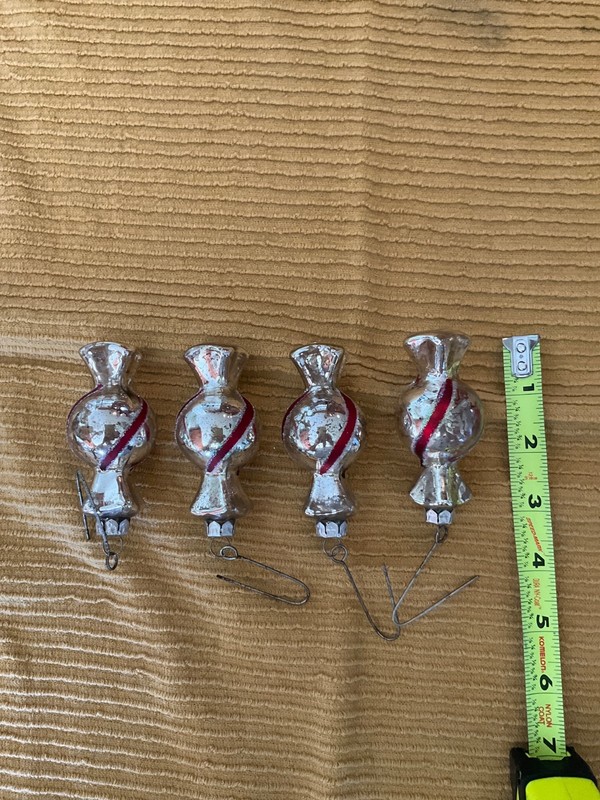 magnolia set 4 glass candy tree ornaments