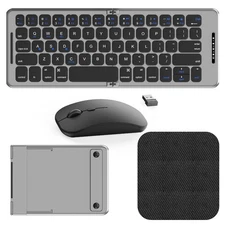 Folding & Foldable Keyboard and Mouse, Wireless Keyboard and Mouse Combo for ...