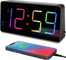 Digital Alarm Clock for Bedroom Bedside, Extra Loud for Heavy Sleepers Adults, L