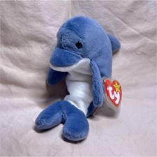 Ty Beanie Babies Echo Dolphin Plush Toy 1996 TAG ERRORS