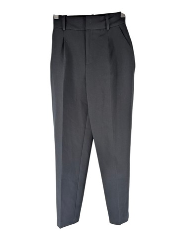 Zara Black Trousers Pleated Front Tapered Leg Office/Work Size XS - Picture 2 of 7