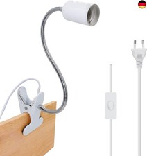 Crzpchas Metall E27 Klemmleuchte Lampenfassung Leselampe Tischlampe Klemmlampe