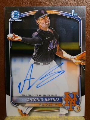 2025 Bowman Draft Antonio Jimenez Chrome Auto 1st Prospect #CPA-AJ Mets