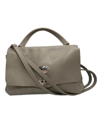 zanellato                    POSTINA Studded Leather Shoulder Bag gray