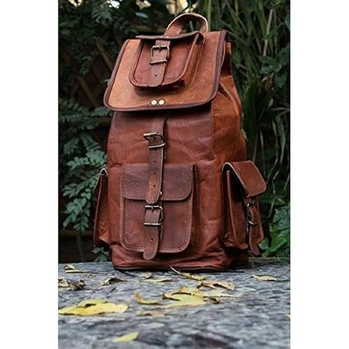 Vintage Leather Backpack for Men Premium Business Laptop Travel Rucksack-image
