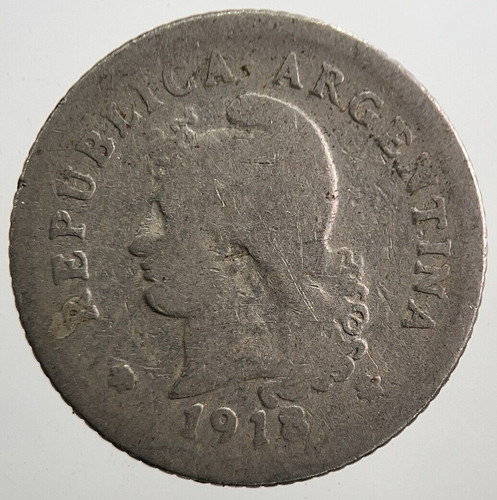 1918 Argentina 10 Centavos Coin | Fair Grade | a7897 - Picture 1 of 2