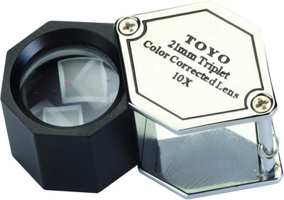 Professional Hexagonal 10X Magnifying Jeweler's Loupe with 21mm Triplet Lens