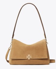 Tory Burch NWT CHARLIE SUEDE SHOULDER BAG In Toffee Style 184125
