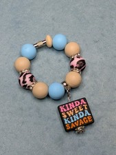Silicone Beaded Wristlet Keychain