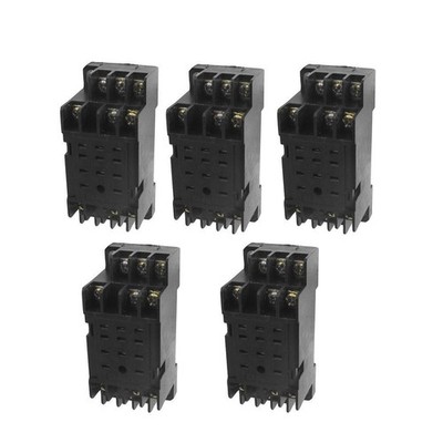 5 Pcs DYF-11A 11 Pin Power Relay Base Socket DIN Rail Mount Kd #ea