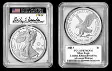 2025-S Limited Edition Proof Silver Eagle PCGS PR70 AR Damstra