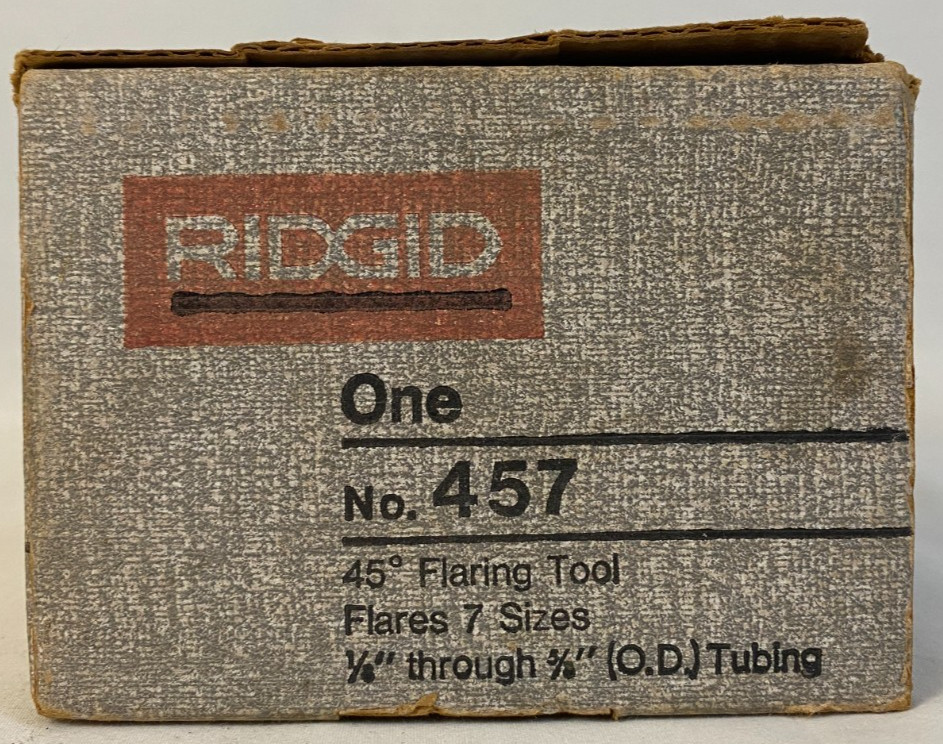 RIDGID No. 457 45° Flaring Tool Set w/ Bonus Tubing Cutter – Original Box & Manu