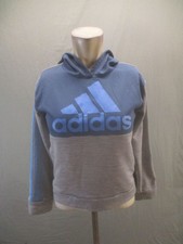 Adidas Size M 10/12 Kids Multicolor Fleece Lined Activewear Logo Hoodie 339