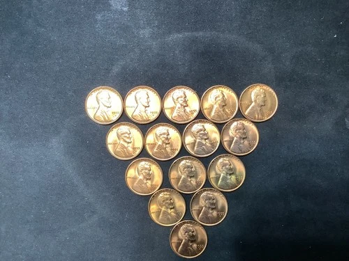 United States 1955S Lincoln Cent ***Dealer Lot*** Red UNC 15 Coin Lot. 11072