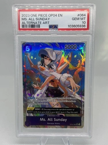 One Piece TCG – Ms. All Sunday PSA 10 GEM MT OP04-064 Alternate Art 2023